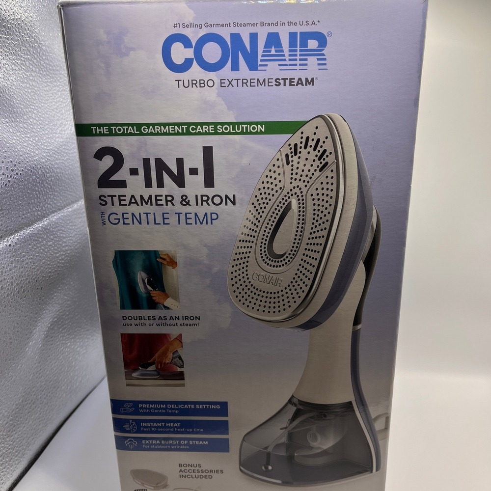 Conair Turbo ExtremeSteam 2-in-1 Steamer and Iron Gentle Temp with Accessories